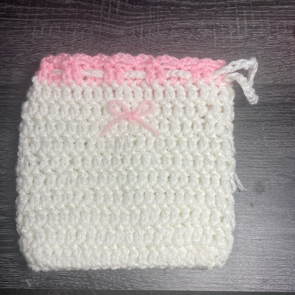 Crochet Drawstring Pouch